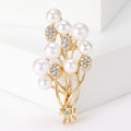 Pearl Berry Branch Brooch With Crystal Leaf Details view 2