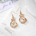 Gold Resin Dried Flower Crown Balloon Earrings 7 Styles view 6