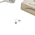Gray Pearl Round Stud Earrings in Four Sizes With Metal Details view 5