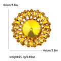 Round Rivoli Center Flower Rhinestone Brooch Colors view 7