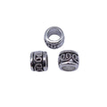 Antique Silver Metal Floral Large Hole Barrel Bead For Jewelry Making view 4