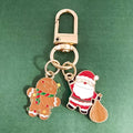 Christmas Enamel Dual Charm Keychains Gold Clasp 19 Styles view 10