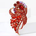 Large Curved Feather Crystal Brooch in Nine Colorways view 2