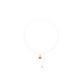 Gold Tone Fine Chain Necklace With Brown Heart Pendant view 5
