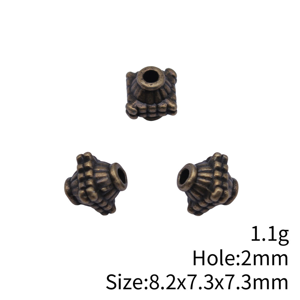 8.2x7.3x7.3mm 1.1g Antique Bronze Zinc Alloy Round Small Hole Spacer Beads for DIY Bracelet Jewelry Making