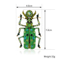 Red Gold Tone Beetle Crystal Enamel Four Designs Metal Brooch Pin view 4