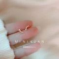 Gold Tone Mini Clear Stone Branch Stud Earrings For Women view 1