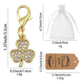 Rhinestone Three Leaf Clover Lobster Clasp Silver Gold view 2