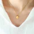 Geometric Brushed Octagon Pendant Necklace Gold Silver Tone view 4