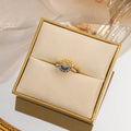 Sun Moon Open Stack Rings Gold Silver Rhinestone Set view 4