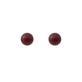 Four Size Burgundy Glossy Classic Round Stud Earrings view 5