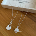 Silver Tone Shell and Bell Pendant Long Necklaces Chain Pendant Jewelry view 4