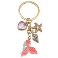 Pink and Blue Mermaid Dolphin Shell and Starfish Keychains view 5