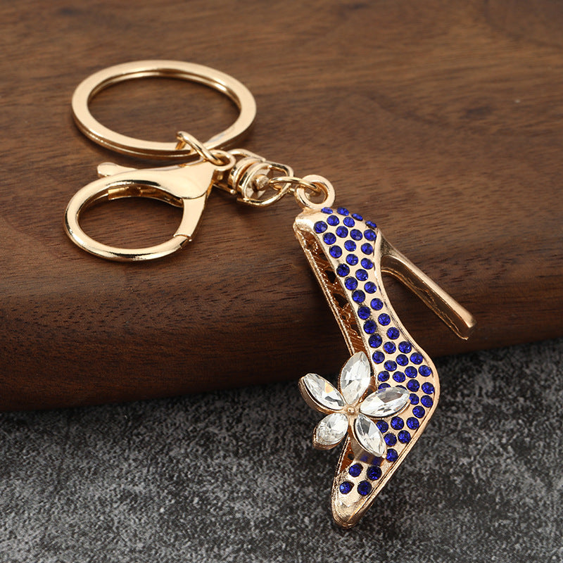 Rhinestone High Heel Crystal Keychain Zinc Alloy Bag Charm