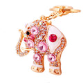 Gold-Tone Rhinestone Elephant Keychain With White Accents view 5