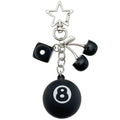 Black 8 Ball Keychains with Dice and Cherry Charms, 4 Styles view 5