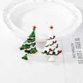 Green Black Christmas Tree Crystal Enamel Two Designs Metal Brooch Pin view 4