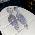 Crystal Bow Tassel Stud Earrings in Five Colors Decorative Jewelry Accessory view 9