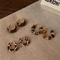 Brown Beaded and Resin Hoop Earrings in Two Designs view 3