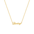 Gold Darling Script Nameplate Pendant Necklace Chain Jewelry view 5