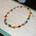 Gold Multicolor Oval Cabochon Earrings Bracelet Necklace view 8