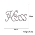 Crystal Kiss Script Brooch Clear Heart Center Gold Silver view 5
