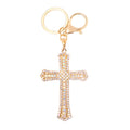 Rhinestone Cross Keychain Gold Ring Three Color Borders view 5