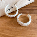 Fabric Wrapped C Hoop Earrings in Four Colors for Everyday Styling view 8