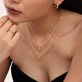 Natural Stone Bead Necklace Gold Eight Point Star Zircon Pendant view 2