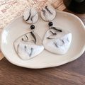 Marbled Resin Geometric Earrings in Two Styles Statement Jewelry view 6