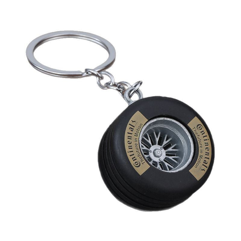 PVC Tire Keychain Car Accessory Gift Keychain with Printed Design