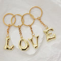 Gold Tone Plain Bubble Letter Keychains from A to Z view 3