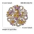 Layered Glass Crystal Wreath Brooch with Openwork Petals view 7