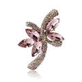 Crystal Bow Brooch with Blue or Pink Marquise Stones view 5