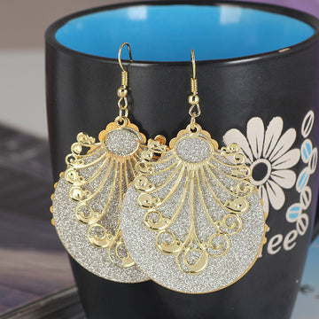 Forty-Two Gold Silver and Black Geometric Dangle Earrings