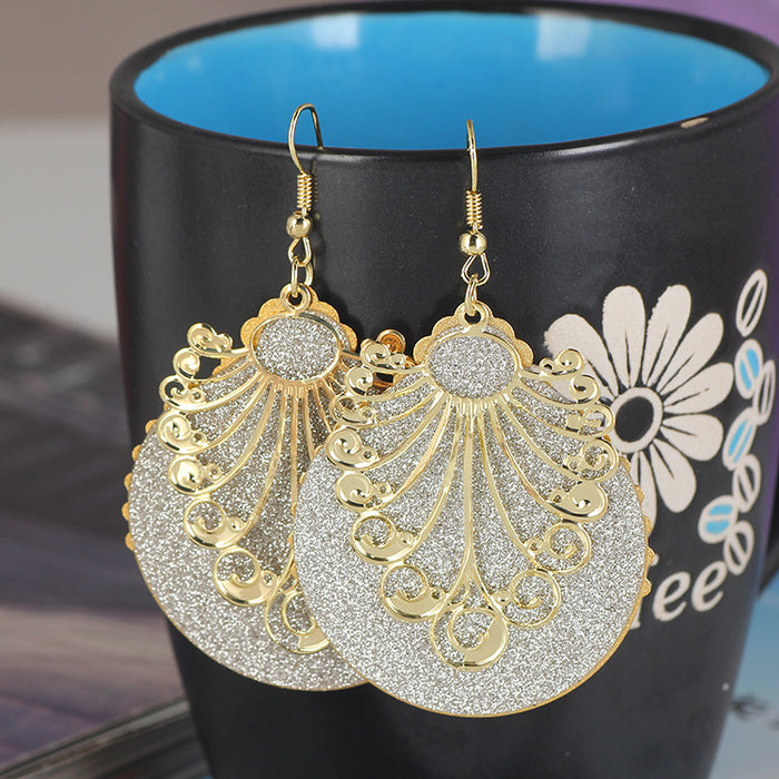 Forty-Two Gold Silver and Black Geometric Dangle Earrings