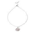 Clear Accent Scallop Shell Pendant Necklace In Two Tones view 5