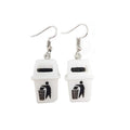 Miniature Colorful Trash Bin Novelty Hook Earrings view 7