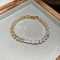 Square Zircon Tennis Bracelet Gold Silver 9 Styles view 7