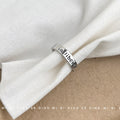 Silver Open Adjustable Letter Band Ring Engraved Text view 4
