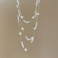 Layered Pearl Station Necklace Decorative Jewelry Decorative Jewelry view 6
