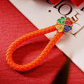 Braided Wrist Strap Keychain Components with Four-Leaf Metal Caps view 7