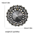 Round Rivoli Center Flower Rhinestone Brooch Colors view 9