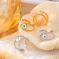 Open Spiral Evil Eye Ring Textured Band Stainless Steel Size 7 view 4