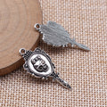 Skull Hand Mirror Charms in Silver and Red Enamel Styles view 2