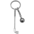 Antique Silver Golf Club and Ball Metal Keychain Charm view 5