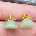 Glass Jade Look Peace Buckle Bead Charm Pendant for DIY Bracelet Necklace Jewelry Making