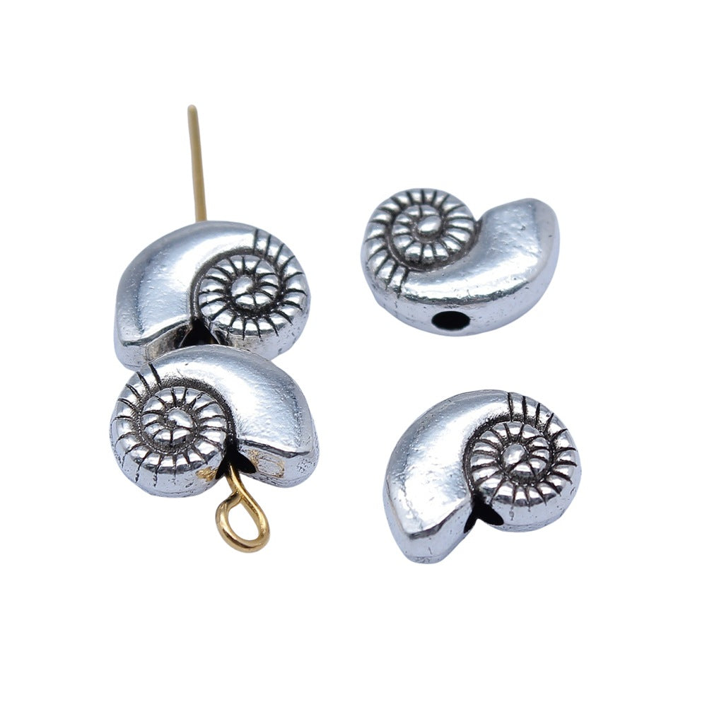 8x11mm 1.3g Multicolor Zinc Alloy Conch Loose Metal Beads for Ocean Theme DIY Jewelry Making
