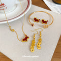 Gold Red Horse Necklace Studs Cuff Coin Drop Earrings Styles view 3