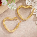 Open Heart Hoop Earrings in Gold-Tone Metal Jewelry view 5